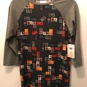 XS LuLaRoe Randy baseball T